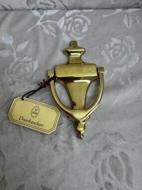 Vintage Solid Brass Door Knocker By G&D Spain With Tag Elegant Traditional 1970s